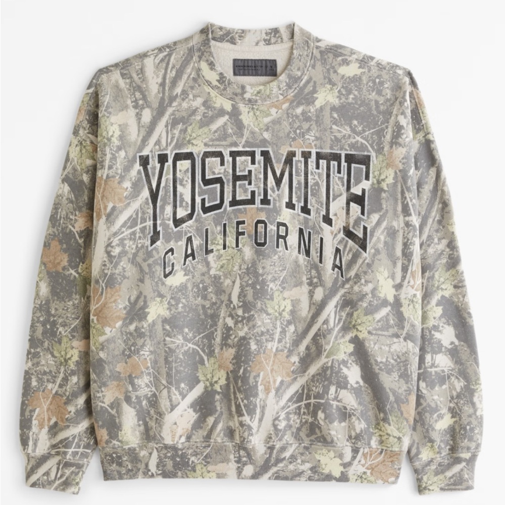 Viral Abercrombie Yosemite Camo Crew Sweatshirt